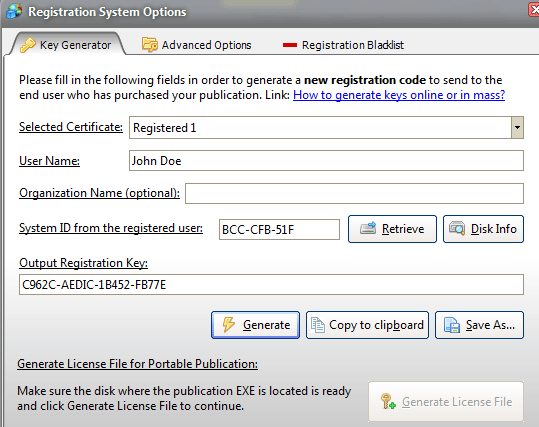 generate extended license forscan